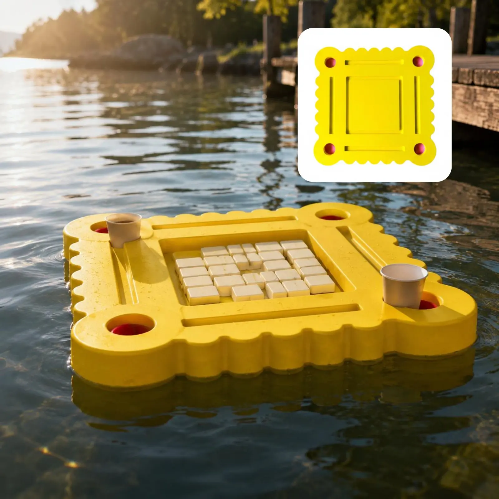 Floating Mahjong Table Waterproof Pool Mahjong Board EVA Foam Game Table Easy to Clean EVA Foam Game Tray Lightweight