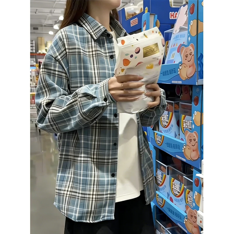 

Мужская фланелевая рубашка в клетку, утепленная, с длинным рукавом, винтажная, в американском стиле, для многослойного ношения, осенне-зимняя