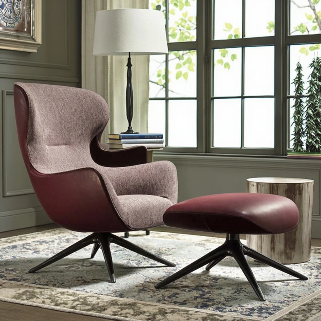 

Modern high-back lounge chair with rotating accent chair