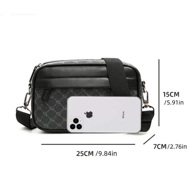 New Retro Simple Casual Fashion Commuter Men's Bag Shoulder Bag Crossbody Bag Small Square Bag Small Backpack