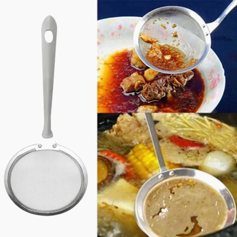 

10cm Hot Pot Filter Soup Spoon Kitchen Filter Spoon Hot Pot Filter Stainless Steel Fine Mesh Oil Pot Strainer Ladle Skimmer Oval