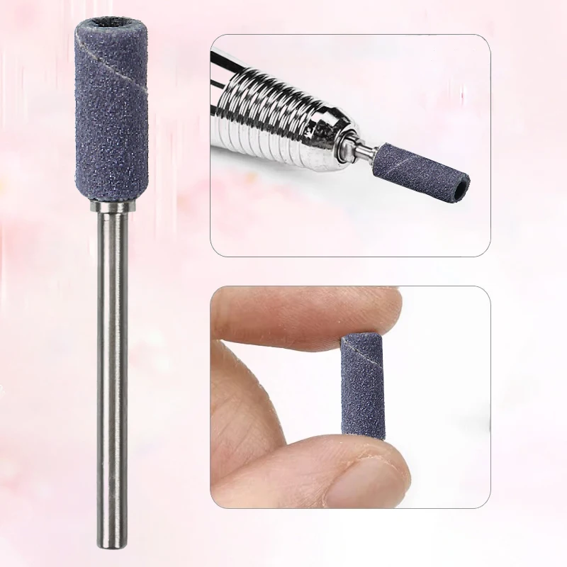 50 個 3 ミリメートルミニサンディングバンドセットネイルドリルビットマンドレル電気マニキュアアクセサリーツール角質リムーバー # 240 # 320 # 400グリット