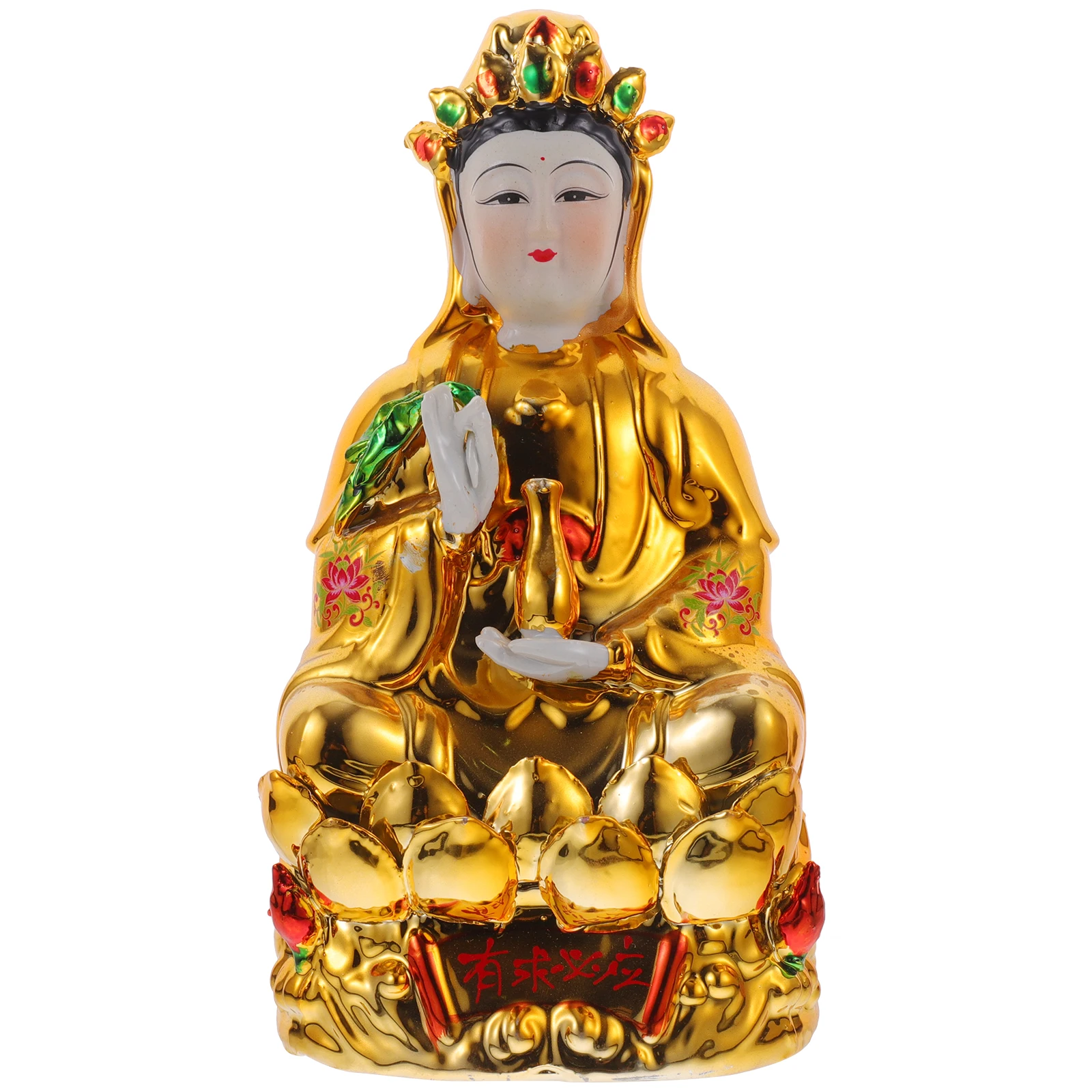 

Ceramic Avalokitesvara Buddha Statue Retro Style Desktop Ornament Home Decorative Bodhisattva Tabletop Buddha Decor Creative