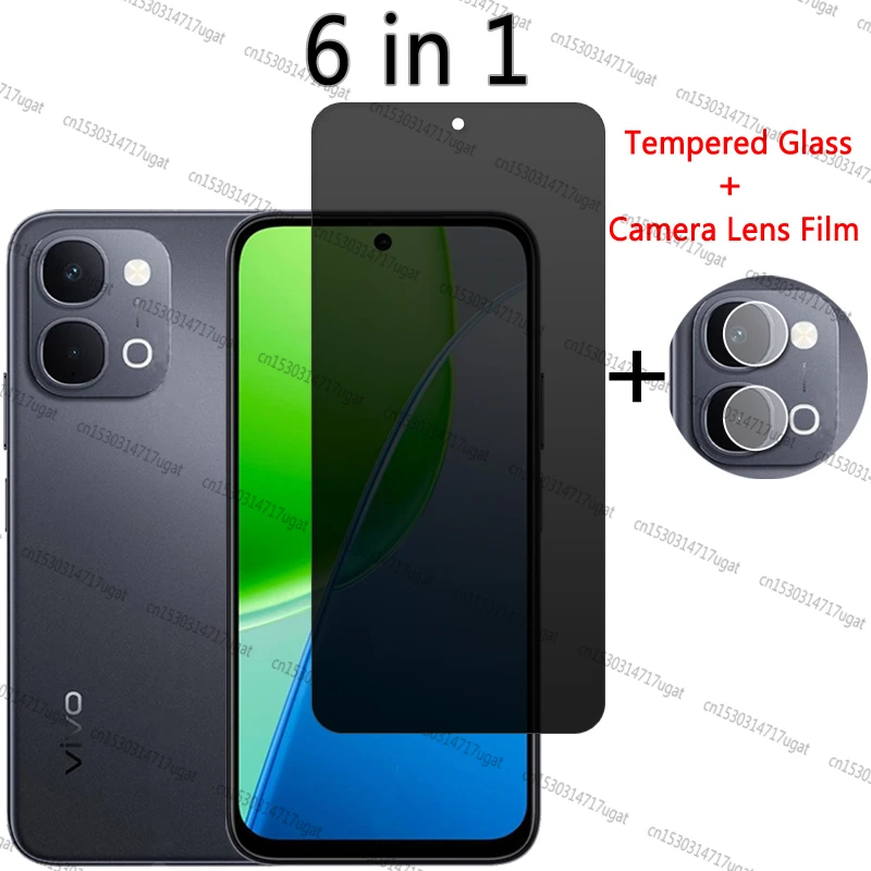 Datenschutz-Displayschutzfolie für Vivo Y31d, Datenschutz-Displayschutzfolie für Vivo Y31d, Glas für Vivo Y31d, Kameraobjektivfolie, 6,75 Zoll
