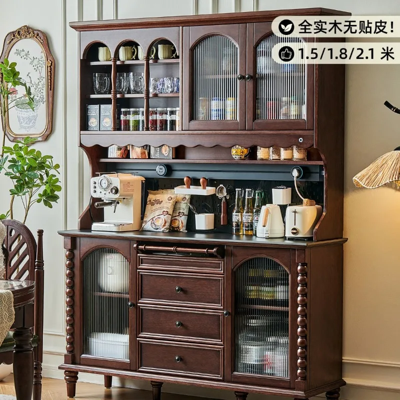 

Ретро-комод из массива дерева в стиле французского средневековья для столовой, с интегрированным хранением, крепление к стене