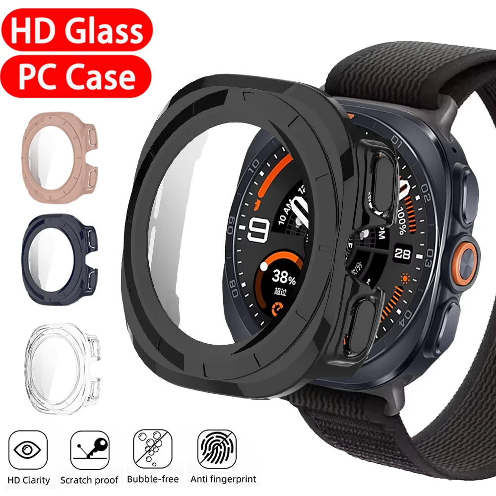 For Samsung Galaxy Watch Ultra 2 1 47mm Tempered Glass Film PC Case Screen Bumper Protective Shell Galaxy Watch Ultra 2025 Cover