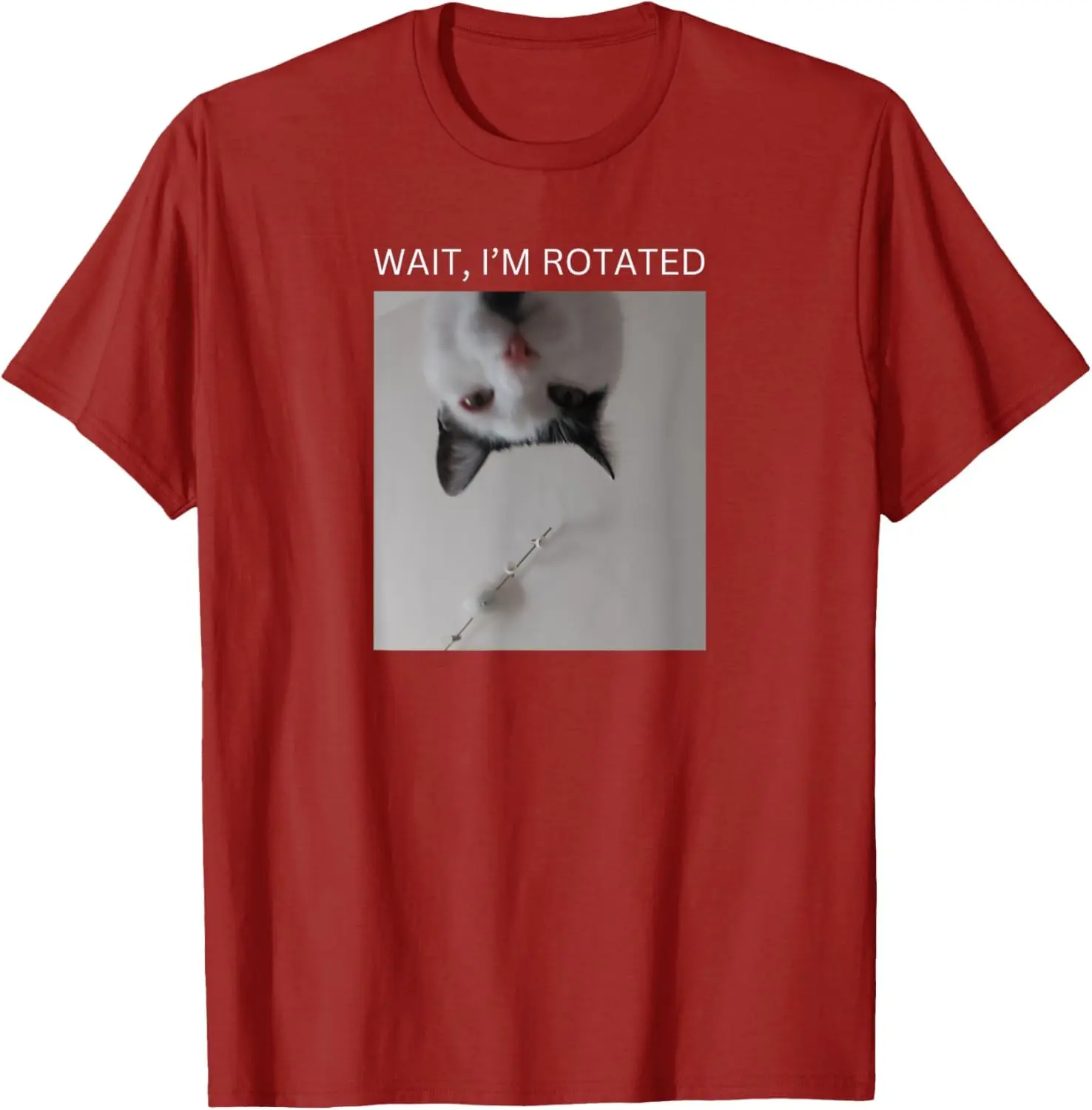 Funny Cat Meme Wait Im Rotated Dank Meme Kitten Cat Lover T-Shirt For Men Clothing Women Tees Y2K Tops Unisex Summer