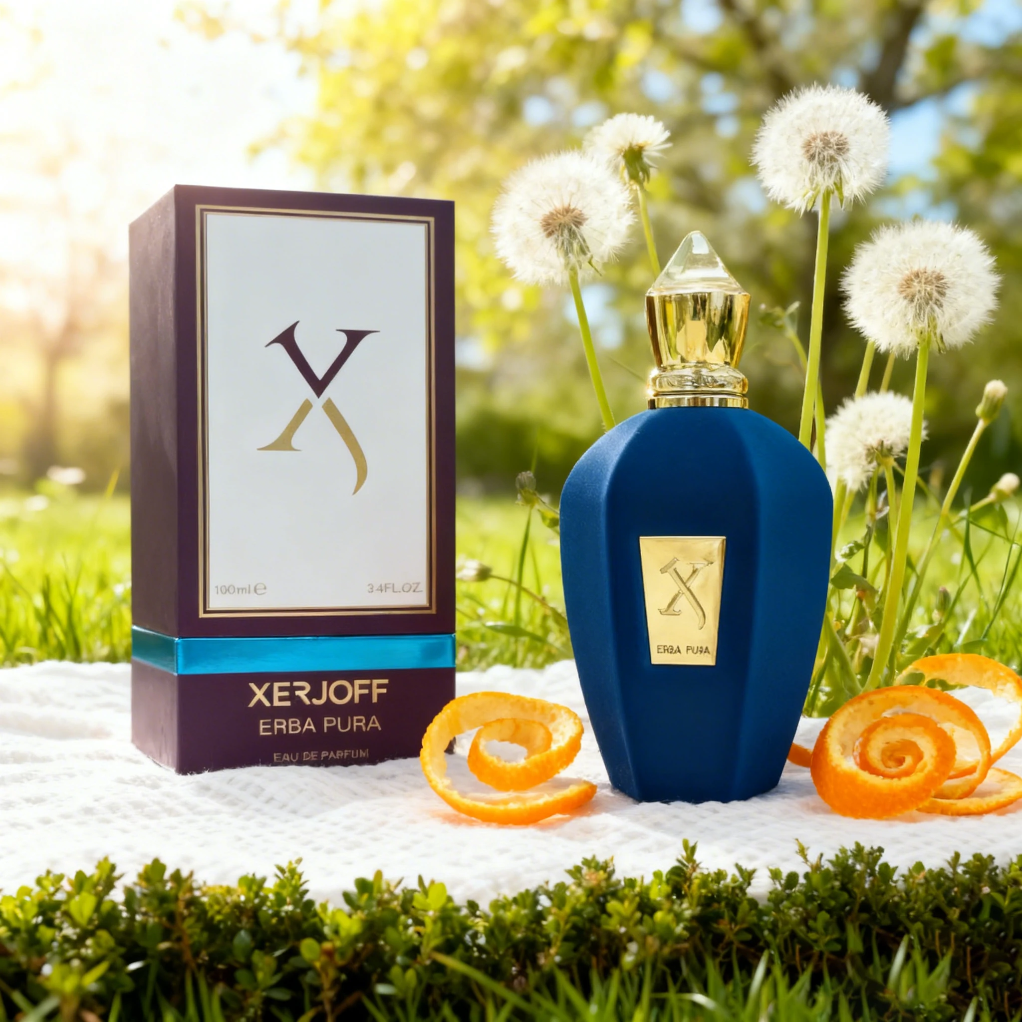 

XERJOFF ERBA PURA | Luxury blue green bottle perfume spray, delicate flower fragrance, lasting fragrance, men's and women's frag