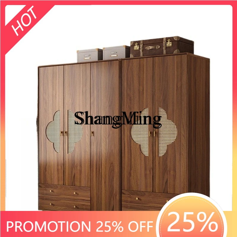 

SM new home rattan wardrobe bedroom household cabinet combination storage multi-functional locker