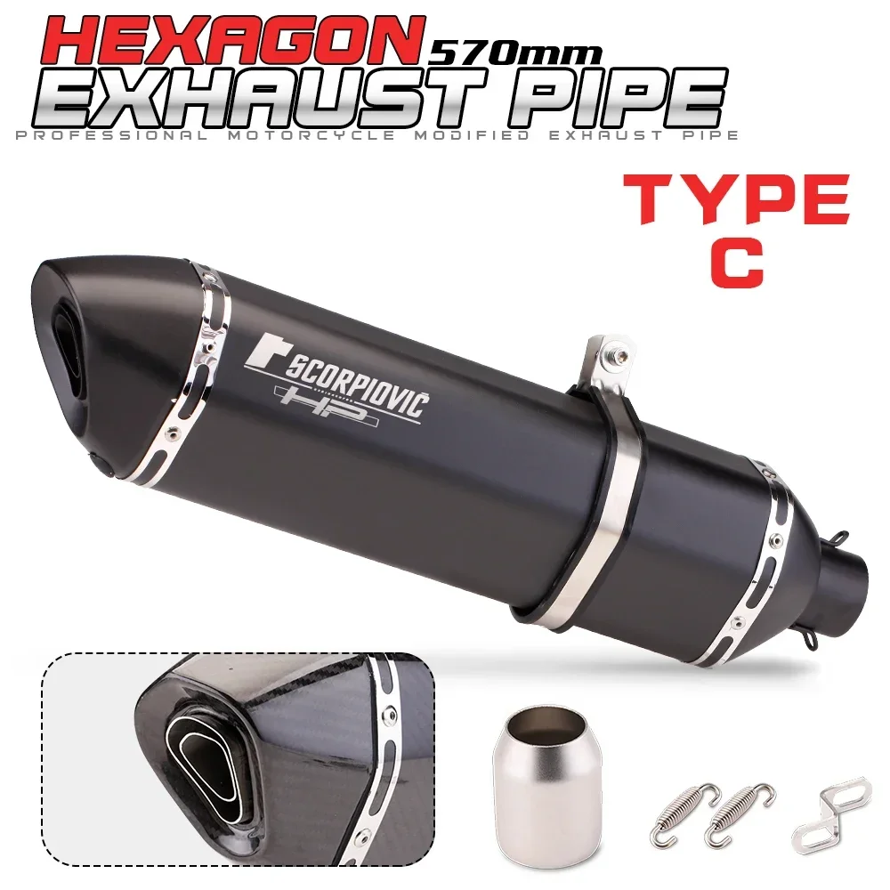 Silencieux Universel Modifié pour Moto de Course, DB Killer, en Acier Inoxydable, 570mm, 570mm