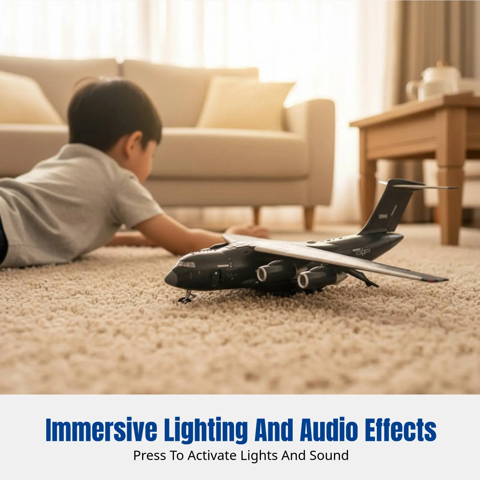 

Alloy Simulation Transport Aircraft Model, Large Plane, Sound & Light, Movable Compartments, Display