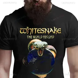 Cool Whitesnake Greatest Band Tour 2018 Black T Shirt 100% Cotton Short Sleeve T Shirt Funny Whitesnake Band Print Music Top Tee