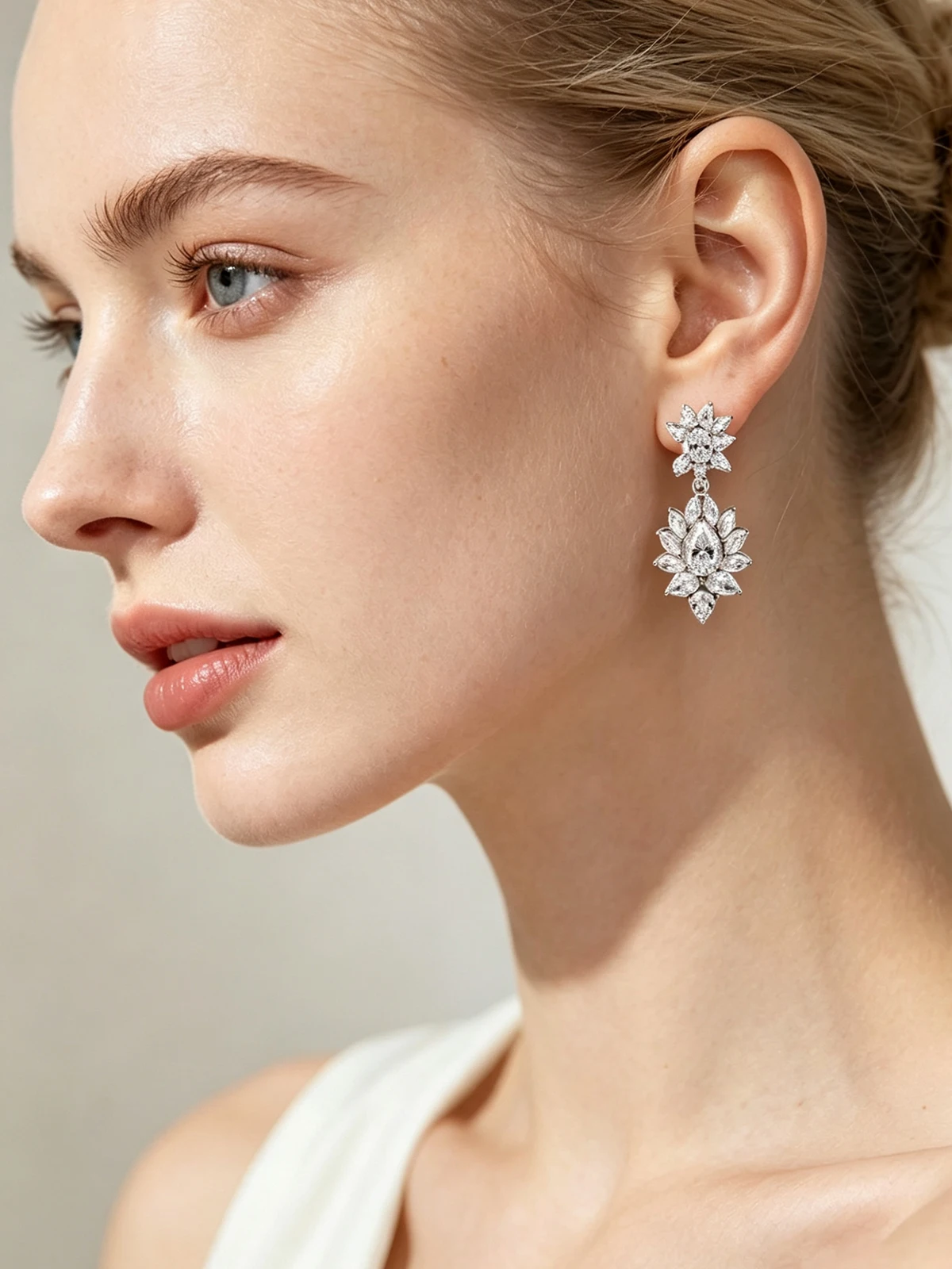 TYYL Created Ruby Drop Earrings Sterling Silver for Women Party Banquet Bridal Luxury Dangle Earrings Customized Jewelry Gifts
