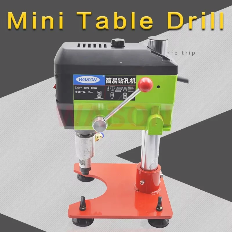 Mini Máquina Elétrica Portátil para Perfuração de Vidro, Perfurador Horizontal de Mesa com Ventosa para Strass, Velocidade Ajustável