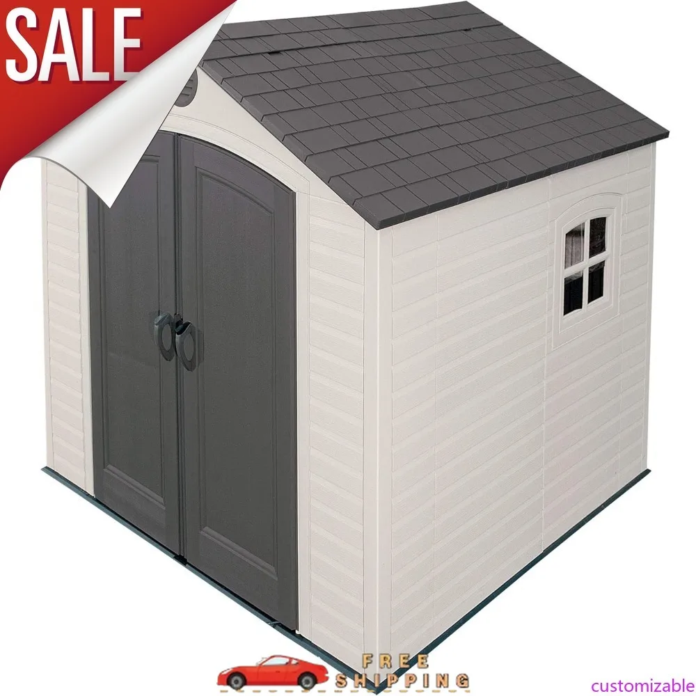 

Customizable 6411 Outdoor Storage Shed with Window, 8 by 7.5 Feet,Putty/Brown