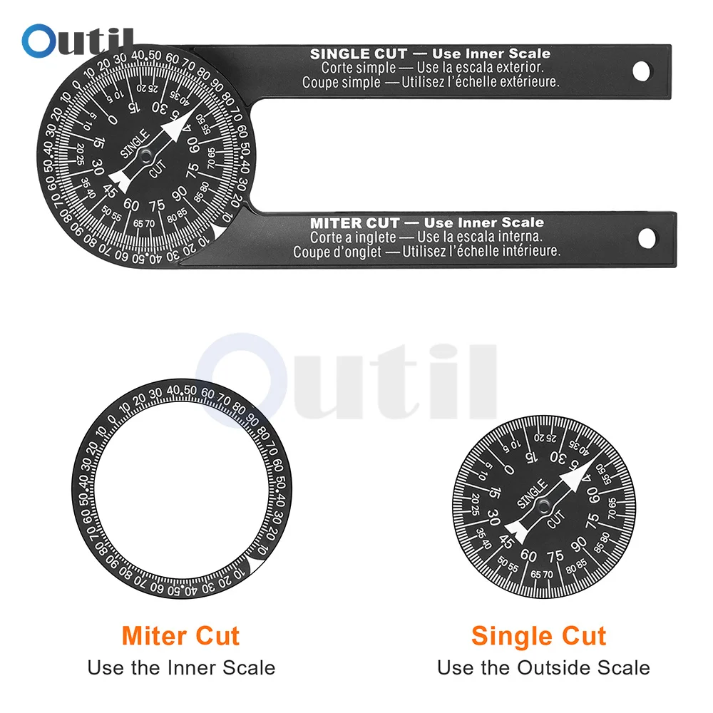 ไม้ขนาด Mitre เครื่องวัดมุม360 ° มุมระดับ Carpenter วัดมุมไม้บรรทัดเมตรเครื่องมือวัดด้วยเครื่องหมายปากกา