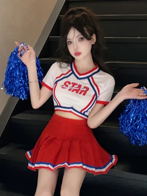 Sexy Female Cheerleading Outfit World Basketball Football Baby Cup Game Jersey Car Model Performance Costume Stage Performanc...