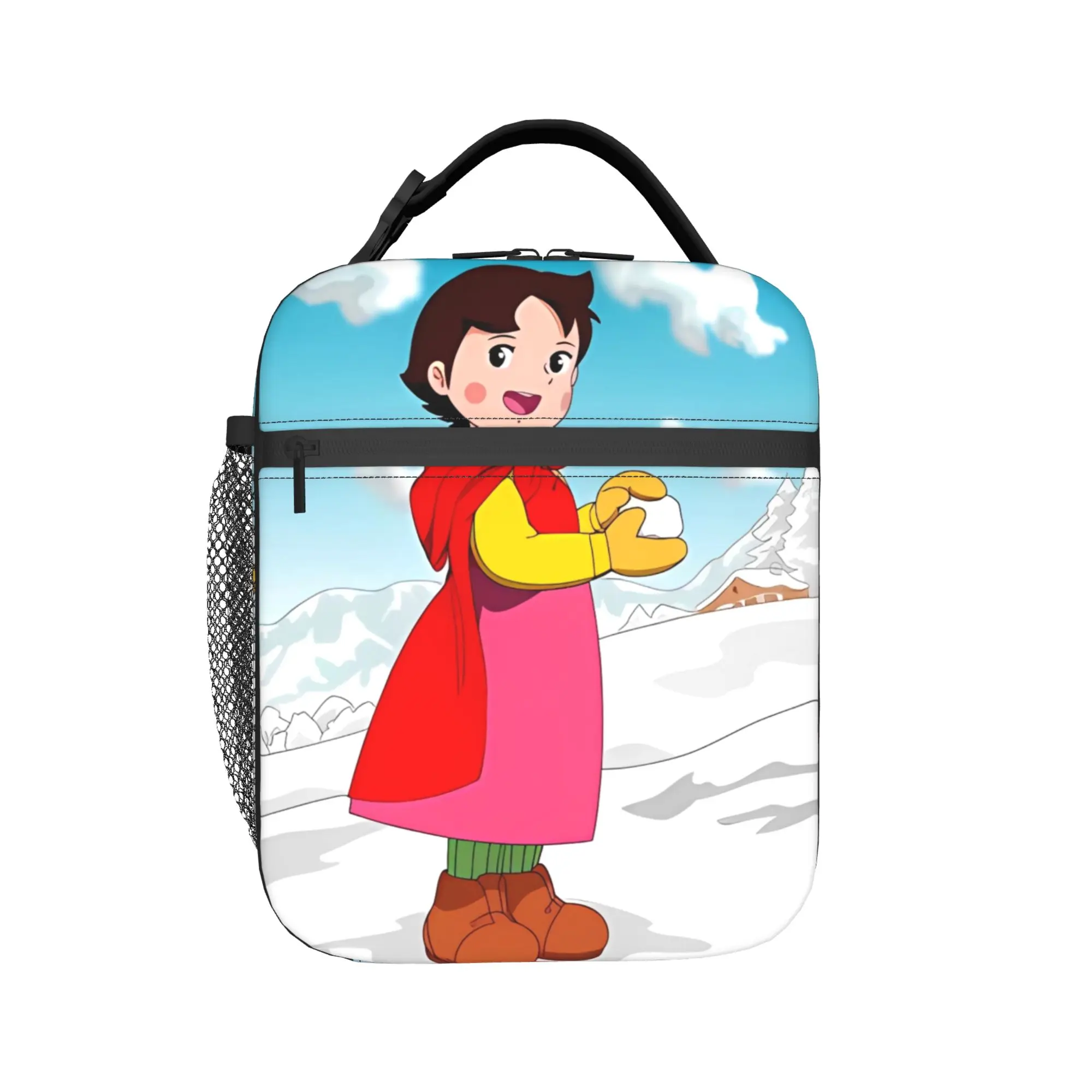 Custom Alps Mountain Girl Happy Heidi Lunch Bag  Funny Lunch Box For Women  Outdoor Cooler Bag Oxford Thermal Tote Handbags
