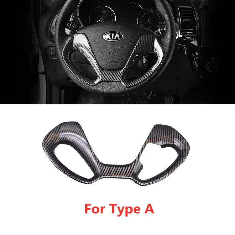 Carbon Fiber Printed Car Steering Wheel Panel Sticker Cover for KIA K3 2013 2014 2015 2016 2017 2018 Stylig Moulding Trim