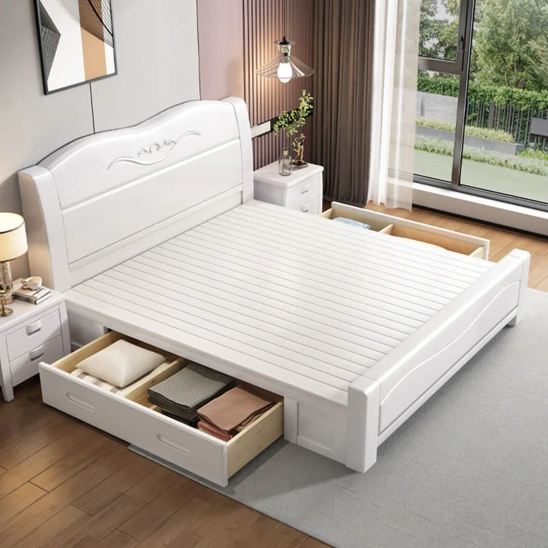 Design Bedroom Bed Mobile Princess Wooden Sleeping Girls Children Modern Luxury Bed Double Letto Matrimoniale Home Furniture
