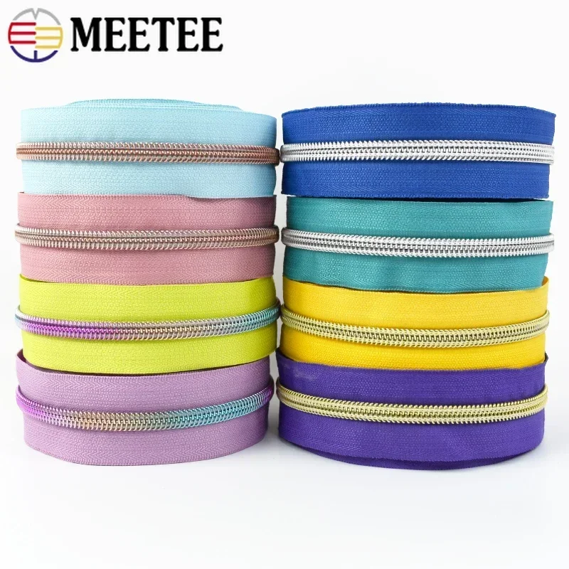 10-50Meters 5# Nylon Zipper By Meter Bag Coil Plastic Zippers Jacket Pocket Zips Replacement Repair Kit DIY Garment Accessories