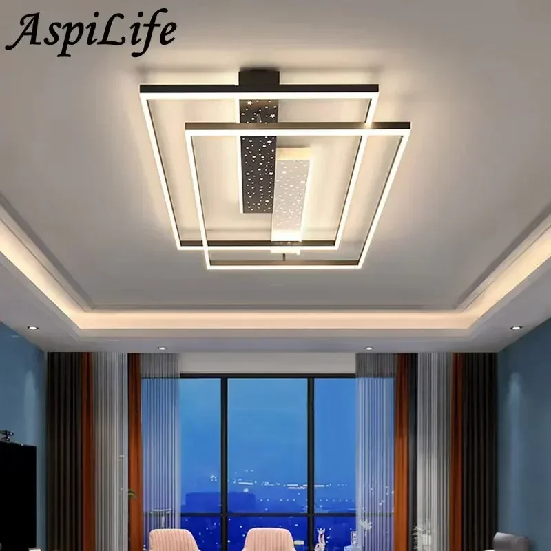 Moderno led lustre simples luzes de teto decoração para casa para sala estar quarto sala jantar luminária inteligente interior AC85-260V