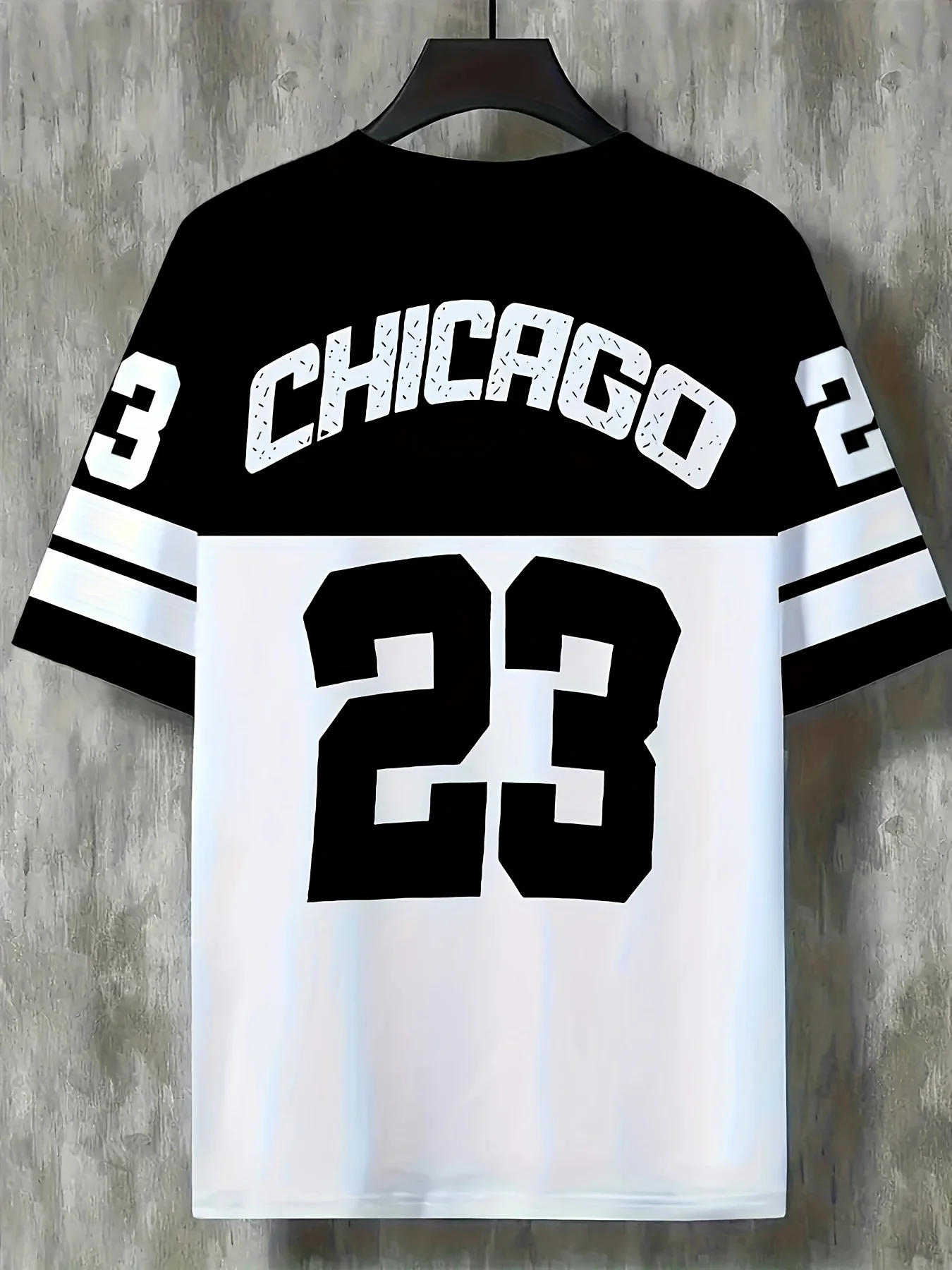 تي شيرت رجالي صيفي جديد من Chicago 23 برسومات رقمية من الجيرسيه ملابس رياضية كاجوال من البوليستر لعام 2025 #3