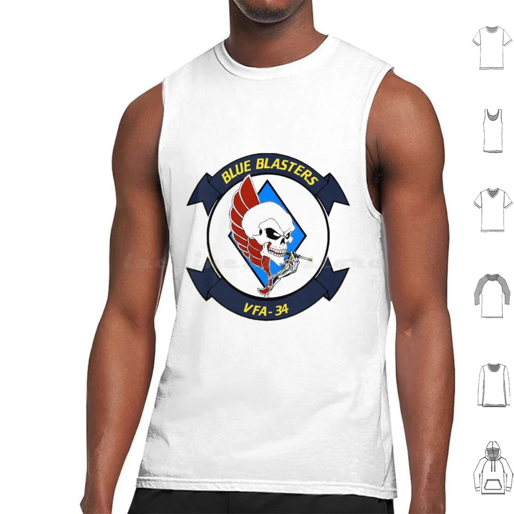 Vfa-34 Blue Blasters Patch Tank Tops Print Cotton Fighting Squadron Navy Vfa 2 Bounty Hunters Vfa 11 Red Rippers