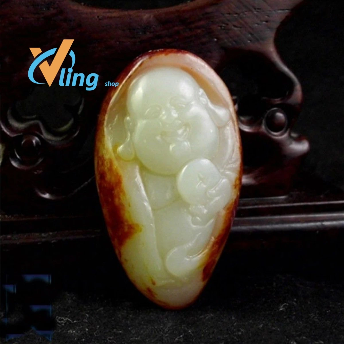 

Wholesale of Xinjiang Hotan Jade Buddha Public Pendant Female Seed Jujube Skin Laughing Buddha Pendant Jade Pendant