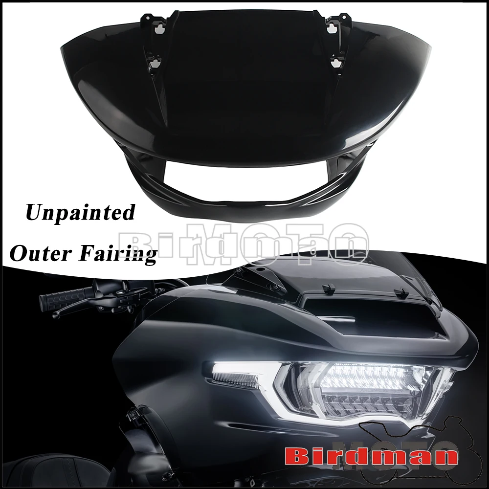 Unlackierte äußere Verkleidung für Motorrad-Frontscheinwerfer, Verkleidungsabdeckung für Harley Touring Road Glide ST CVO FLTRXSE FLTRX FLTRXL