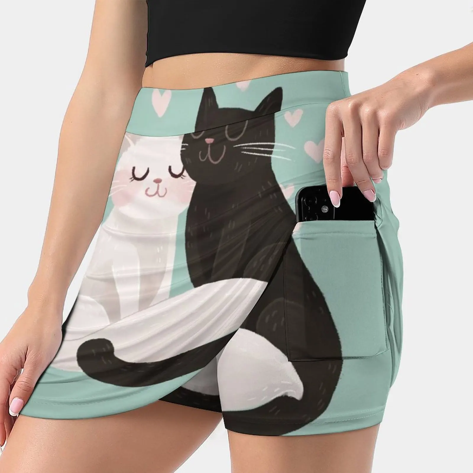 Catlove Women's skirt Mini Skirts A Line Skirt With Hide Pocket Cat Cats Kitty Kitten Animals Cute Animals Kittens Felines Cute