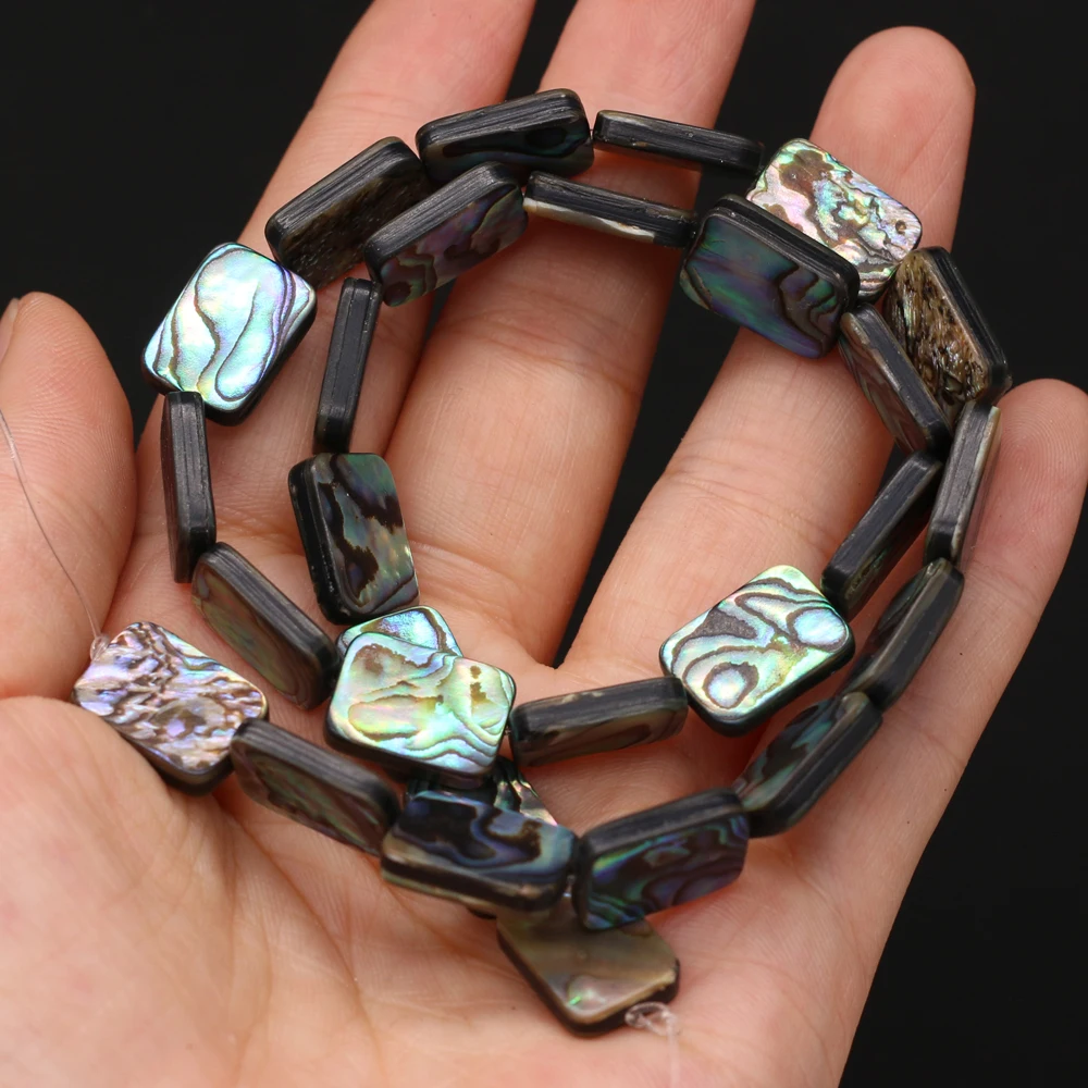 DIY-Rechteck-Isolationsperlen, Abalone-Muschelperlen für die Schmuckherstellung, DIY-Halsketten, Armbänder, Ketten, Ohrringe, Accessoires – Detail 4