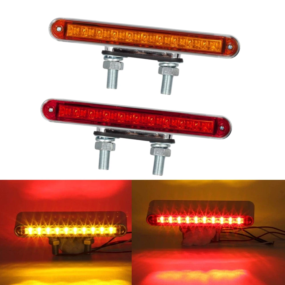 

2pcs 12V 6.5inch 2x20LED double-sided side turn signal lights Low brightness+high brightness mode fit for trucks and trailers