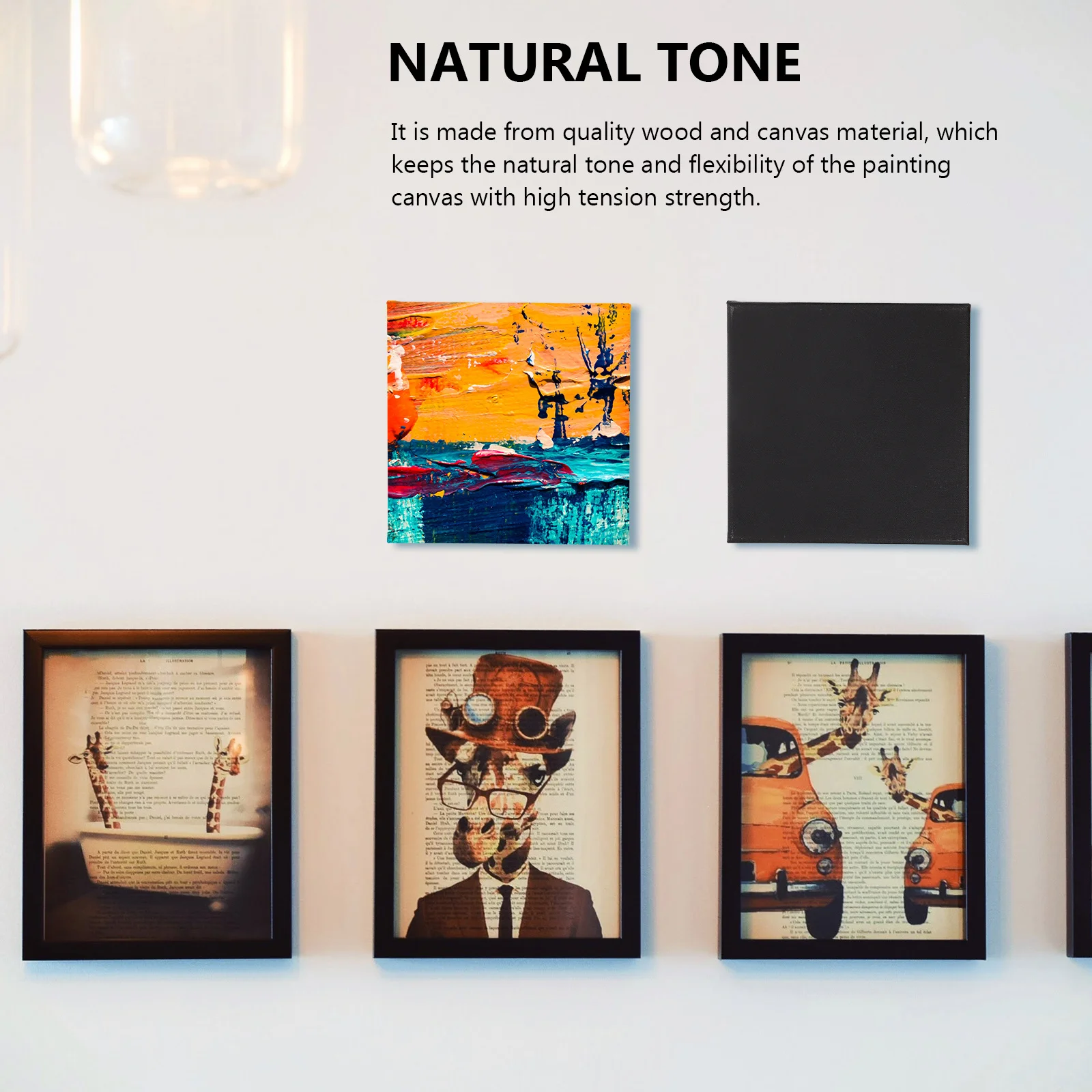 

2Pcs Black Painting Canvas Quality Stretched Canvas Frames Firm Structure for DIY Oil Painting Panels and Art Students