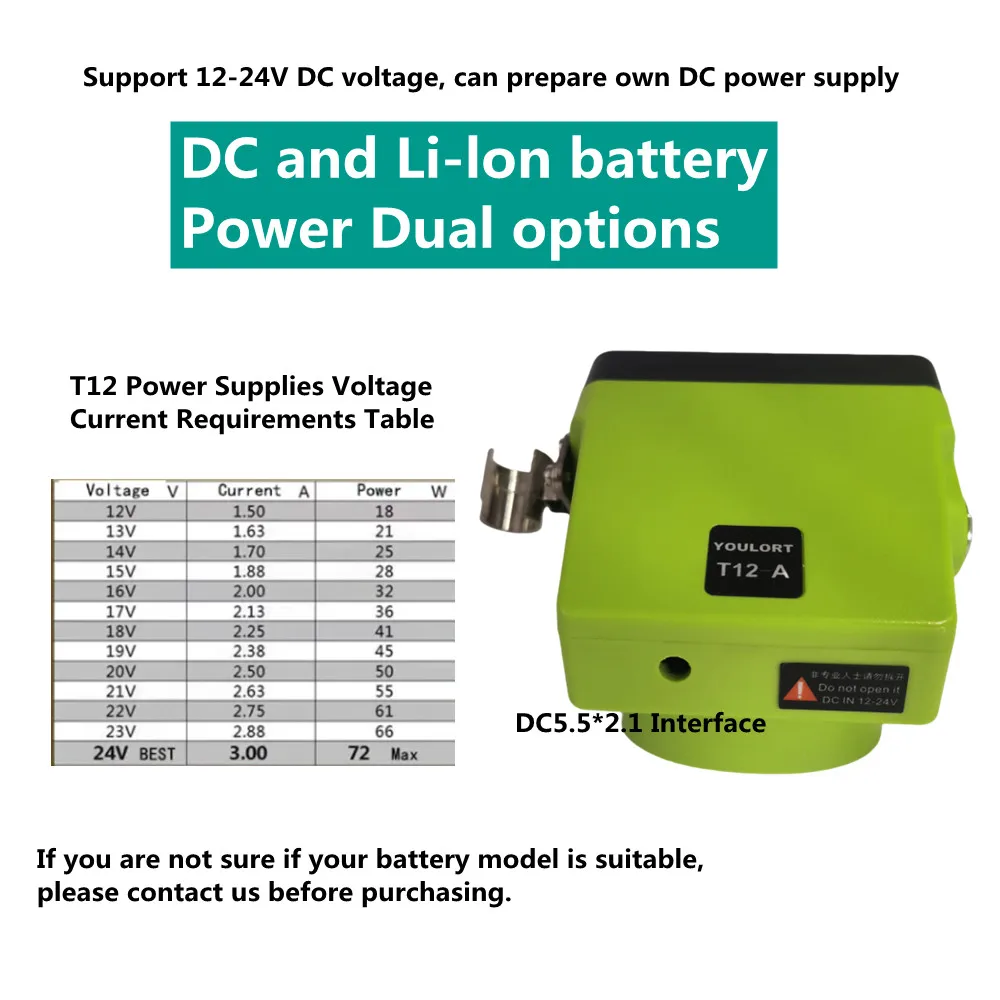 YOULORT T12 Cordless Soldering Station Solder Iron For Makita/Dewalt/Milwaukee/Worx 18V 20V Li-ion Battery for DIY Repair