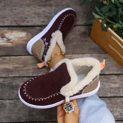 Snow Boots Ankle Women Comfortable Furry Boots Fashion Plus Size Flat Shoes Leisure Offer Barefoot