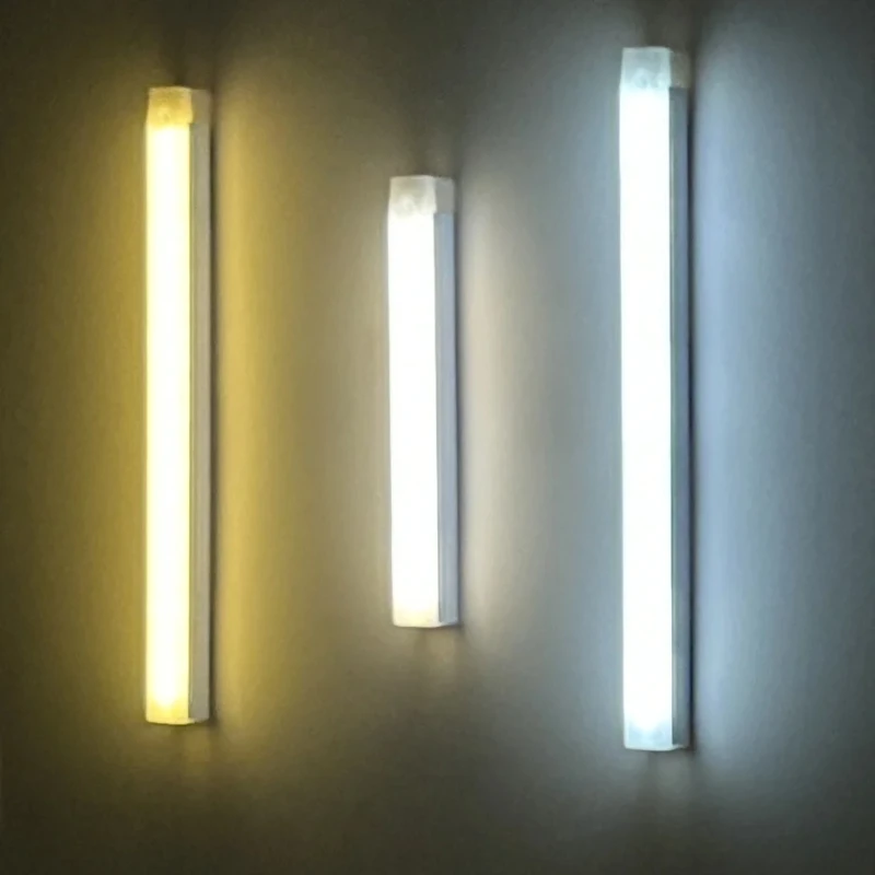 مستشعر حركة LED ضوء ليلي USB قابل لإعادة الشحن أباجورة خزانة محمولة لاسلكية مصباح أنبوبي لدرج خزانة المطبخ