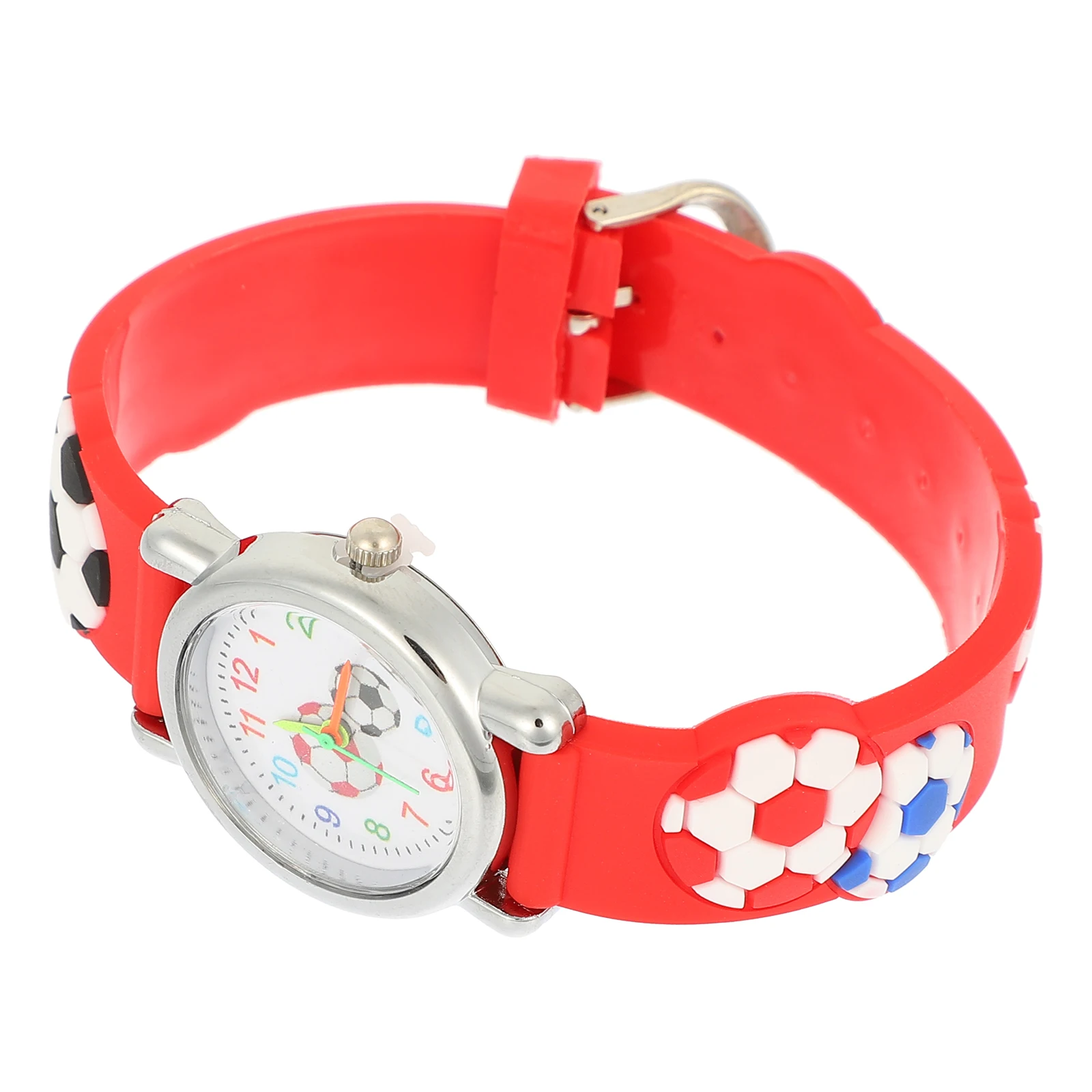 Elegante orologio sportivo per bambini Design con pallone da calcio Orologio da polso durevole per cartoni animati Regalo per bambini Ragazzi Ragazze Orologio da apprendimento Comodo