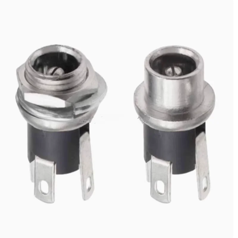 10PCS 5.5x2.1mm 5.5x2.5mm DC Socket With Nut DC Power Jack Socket Female Panel Mount Connector DC025 DC-025