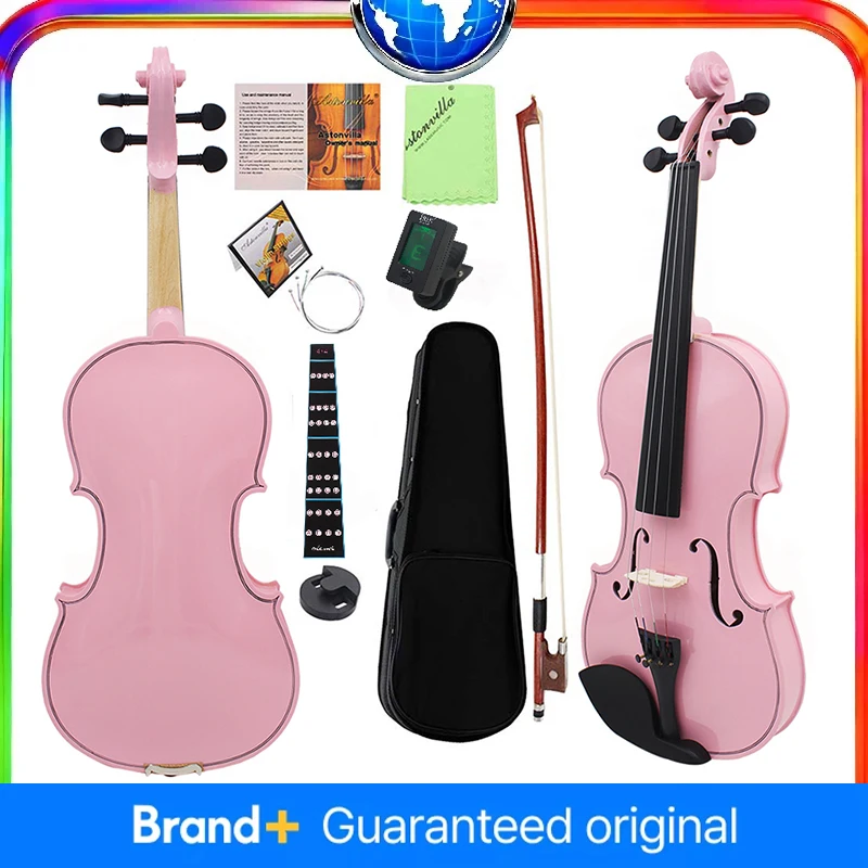 

4/4 акустическая скрипка, панель из липы, скрипка с футляром, смычок для начинающих, студентов, детей, скрипка, музыкальный инструмент, подарок