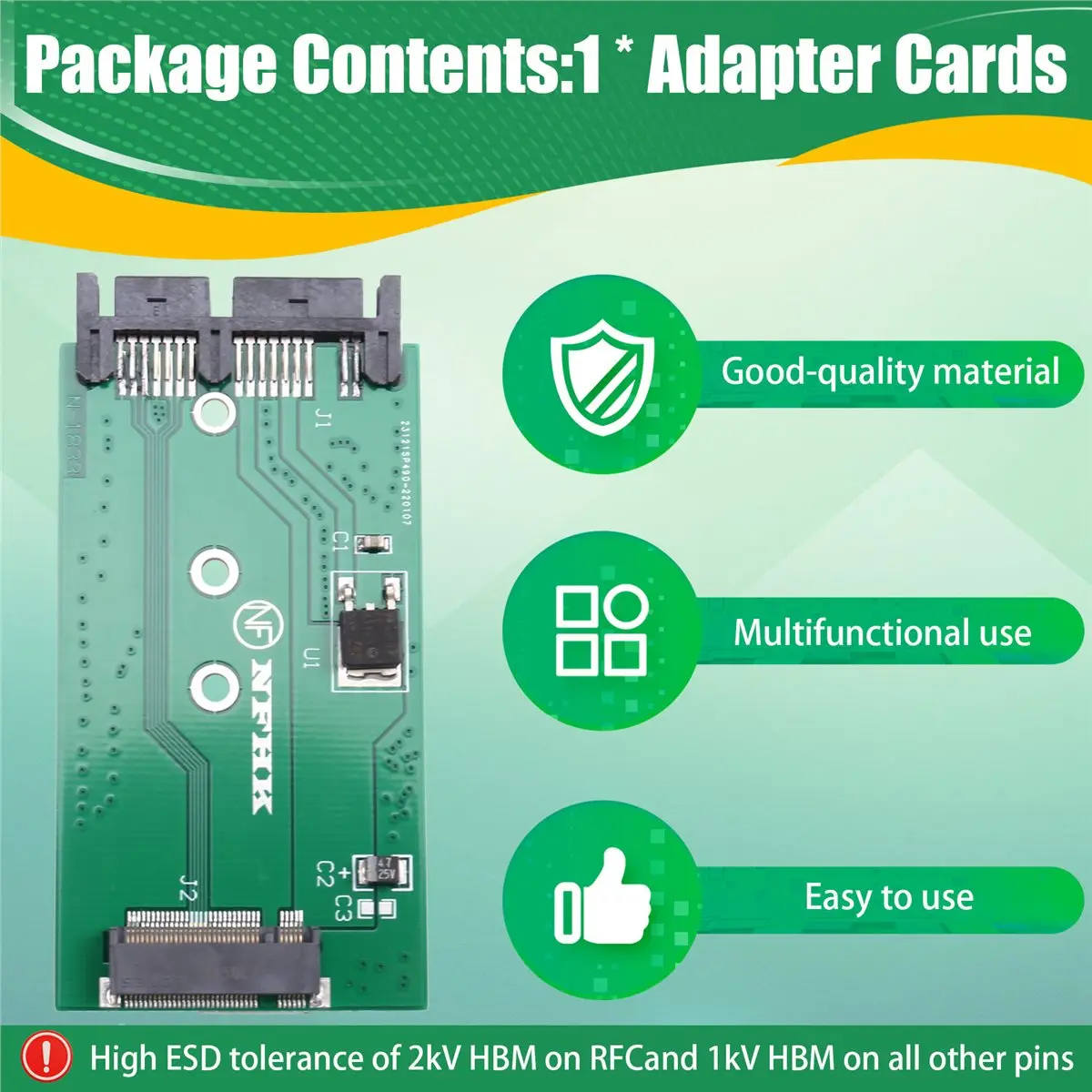 Mini PCIE Pci-E Pci Express 2CH Ssd Adapter Cards CAA