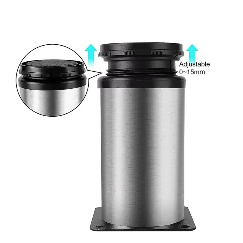 6~20CM Stainless Steel Adjustable Furniture Legs Cabinet Table Sofa Bed Feet Replacement Support Feet