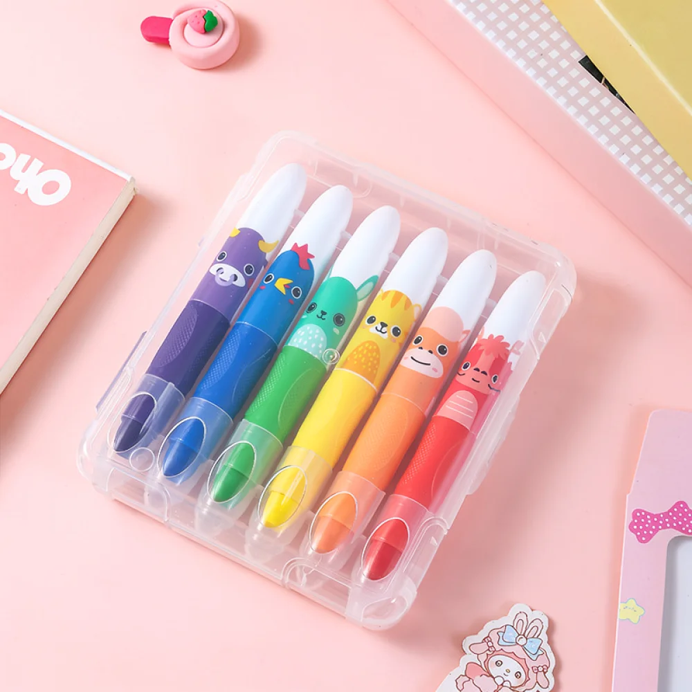Kids Drawing Supplies Water Soluble Crayons Rotary Painting Sticks Colorful Art Kit For Creative Student Projects
