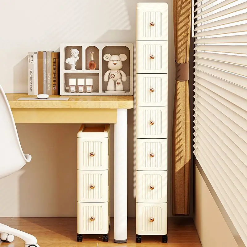 Armário Gaveteiro Ultra Estreito de 15CM com Rodas – Organizador de Armazenamento Multi-Nível para Cozinha/Banheiro/Sala de Estar, Organizador para Espaços Estreitos