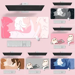Cute Cat Gaming Mousepads Desk Rug Gamer Mousepad Large Mouse Mat Desk Pads Keyboard Mats Design Mouse Pad