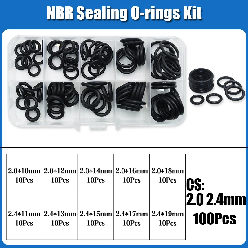 O-Ring NBR Dichtungsscheibe Sanitär Dichtung Dicke 1/1,5/2,0/2,4/3,1/4,0 Nitril-Butadien-Gummi Abstandshalter Ölbeständigkeit Oring Kit – Detail 15
