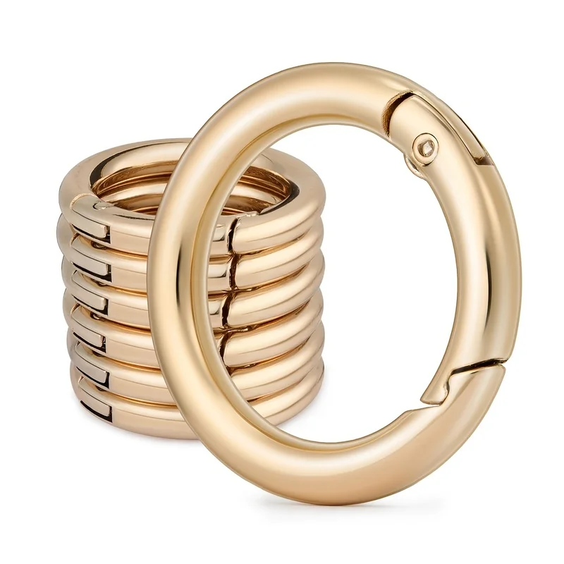 2pcs openable metal O-ring spring clip, round keychain bag hook, suitable for DIY production materials