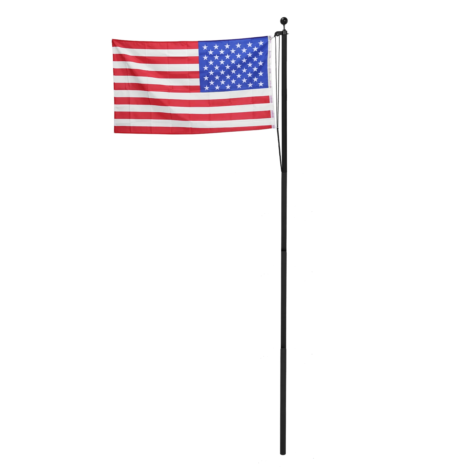 

Heavy Duty Flag Pole Holder Extra Thick Anti-tangling Flagpole Kit with 360° Rotating Rings Clip for Residential Outdoor Porch