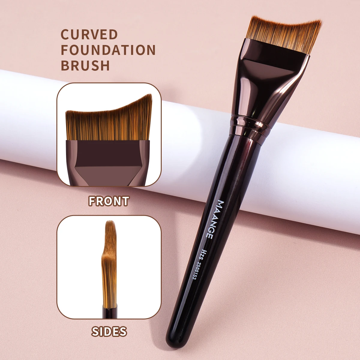 마안에 프로페셔널 파운데이션 메이크업 브러쉬 3개 세트 플랫 커브드 카부키 브러쉬 리퀴드 크림 컨투어링 완벽한 뷰티 도구