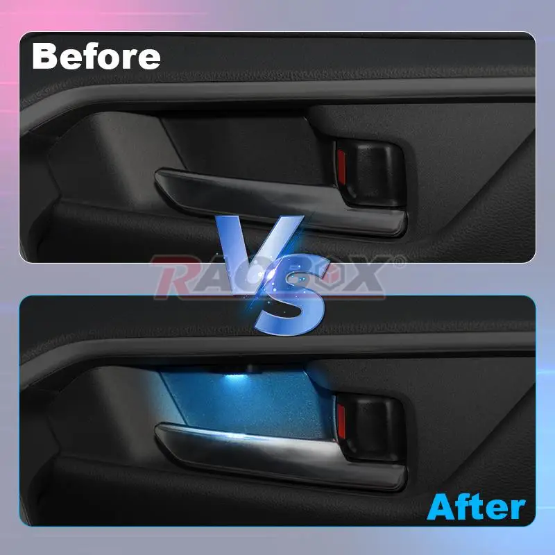 LED Door Bowl Armrest Atmosphere Light for Toyota RAV4 XA50 2019 2020 2021 2022 2023 Interior Decoration Ice Blue Handle Lamp